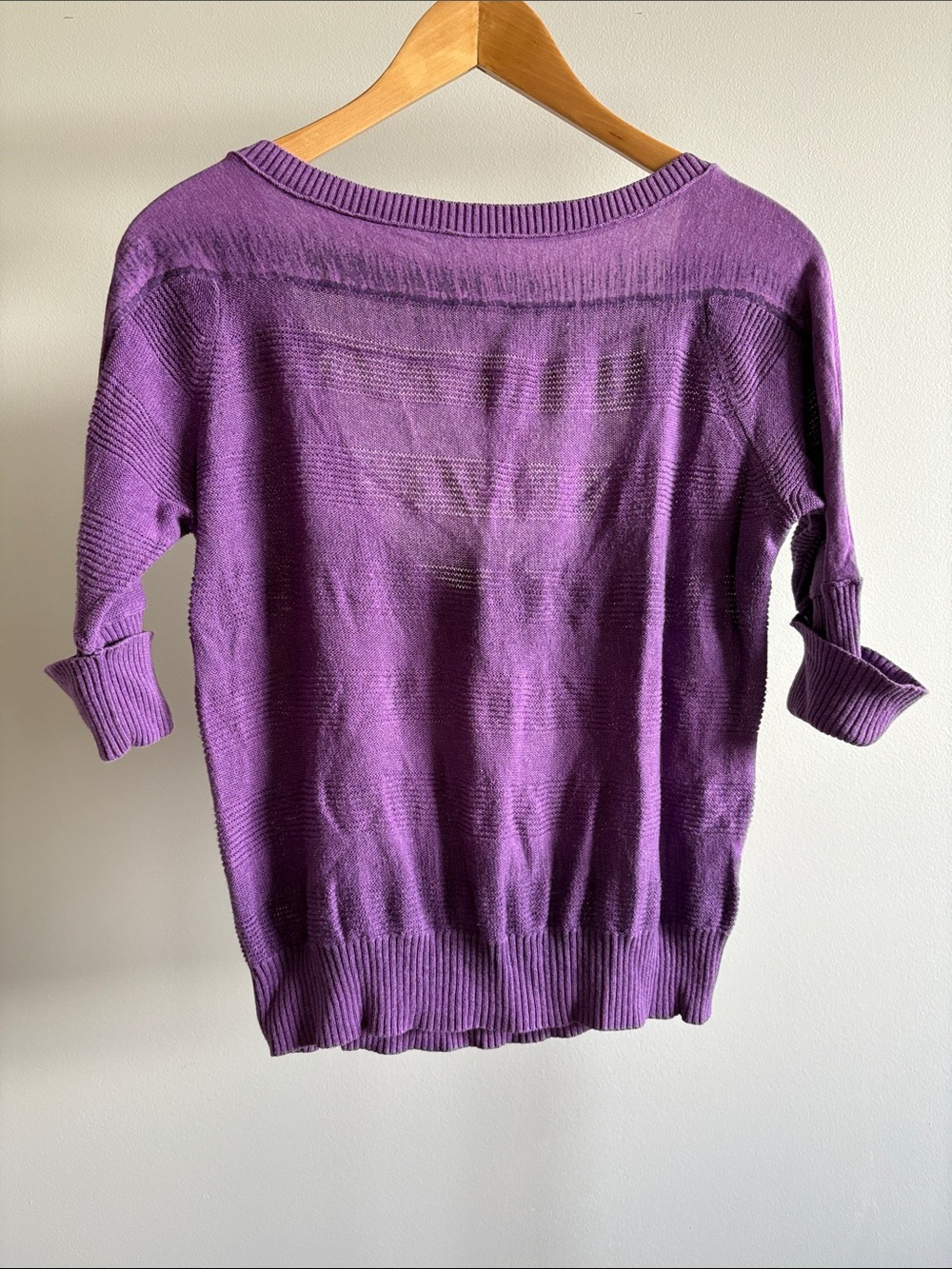 ❣️ Vintage Armani Exchange Purple Off-the-Shoulder Knit Sweater Open Back